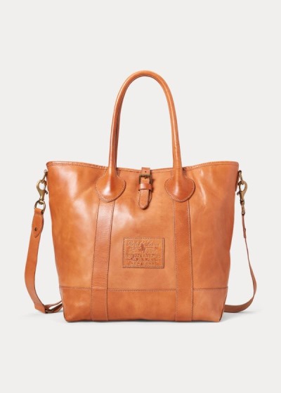 Bolsos De Mano Polo Ralph Lauren Hombre Marrom - Heritage Tumbled Leather - HKAPW8319